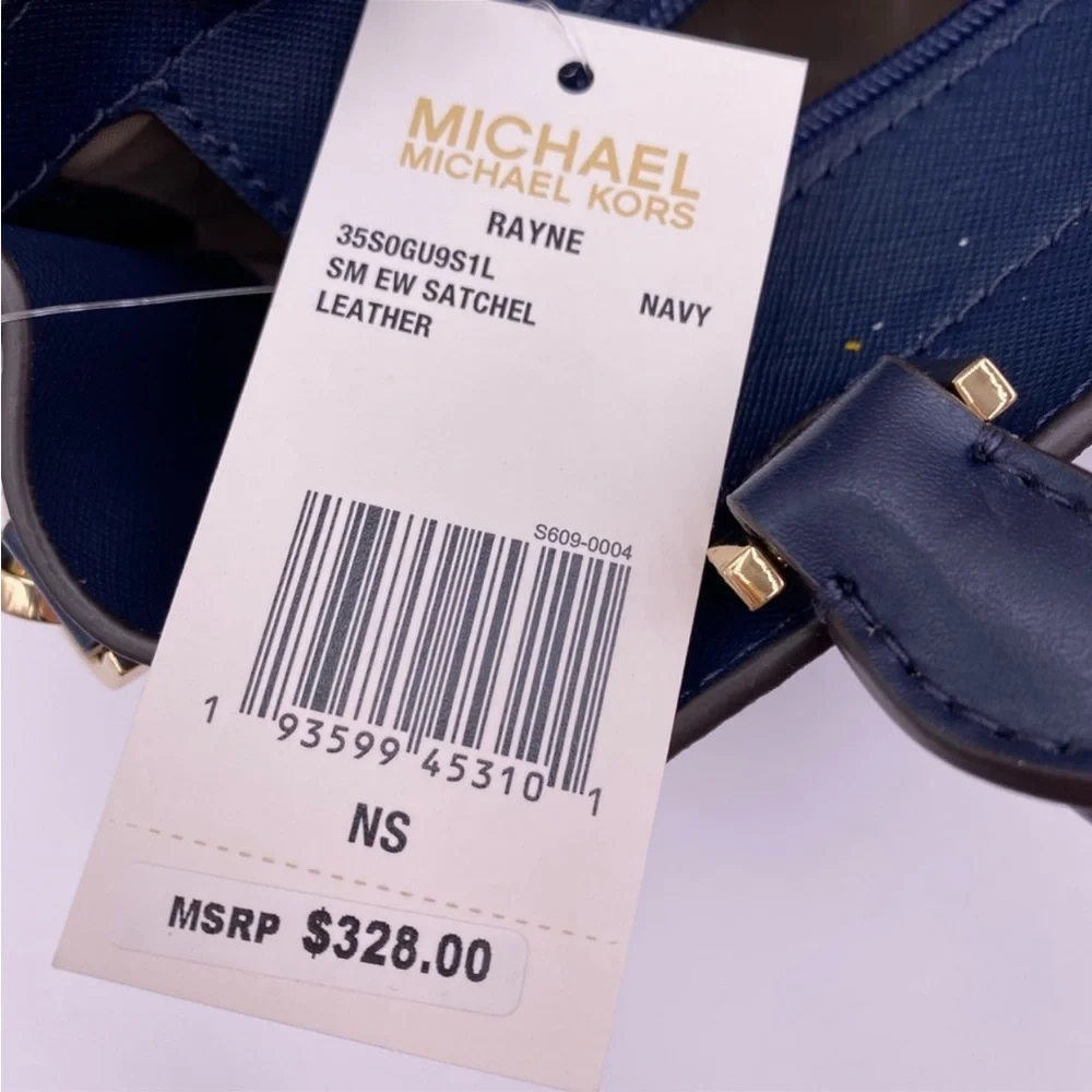 MICHAEL KORS RAYNE SMALL EAST WEST SATCHEL NAVY COLOR - Picture 15 of 15